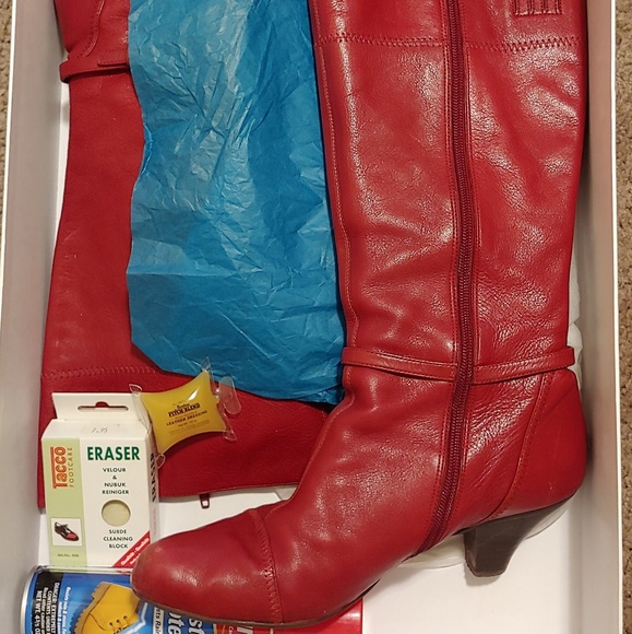 Red Leather Calf-Length Boots - EU size 40 - Picture 5 of 7
